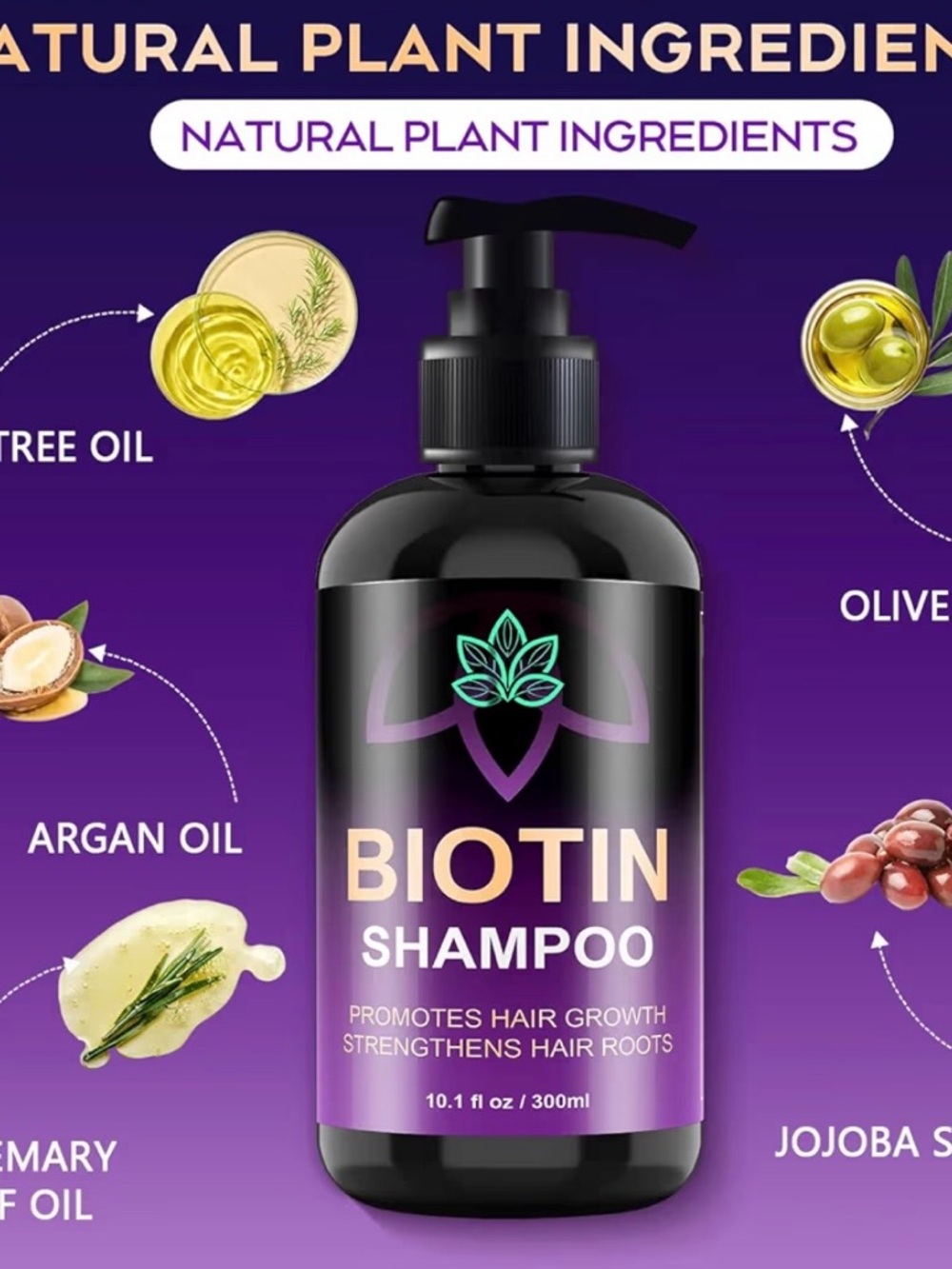 Biotin Shampoo for Hair Growth - Nourishing Purple Formula